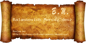 Balassovich Mercédesz névjegykártya